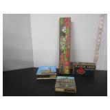 GROUP OF VTG. MATCH BOX-MATCH SAFE COLLECTIBLES