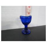 VTG. STAMPED COBALT BLUE GLASS EYE WASH CUP