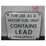 ANTIQUE PORCELAIN GAS PUMP PLATE SIGN