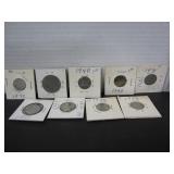 9 MISC. OLD CANADIAN COINS
