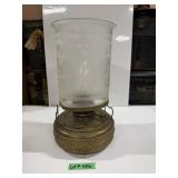 Brass Lamp with Frosted Etched Shade