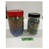 (2) Jars Of Marbles