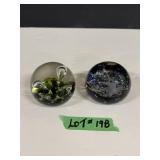 (2) Signed Paperweights - Caithness Scotland