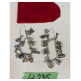 (2) Silver Charm Bracelets