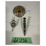 (3) Celtic Brooches