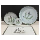 (3 pc) Buchan Stoneware Thistleware