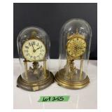 (2) Anniversarry Clocks with Domes