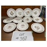 11 Royal Worcester Botanical Plates