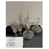 (4) Crystal Decanters (8) Crystal Wine Glasses