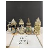 (4) German Steins