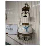Victorian Style Hanging Kerosene Parlor Lamp