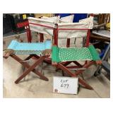 (2) Fold up Stools, (3) Fold Up Chairs