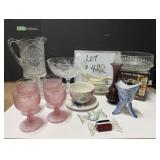 Glassware Pitcher, Glasses & More Lot
