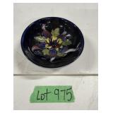 Moorcroft Cobalt Blue Dish - 'Orchid' Pattern