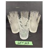Set of 6 Signed Edinburgh Thistle Highball Glasses