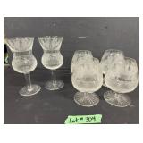 (6) Signed Edinburgh Thistle Wine & Brandy Glasses
