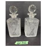 (2) Crystal Decanters