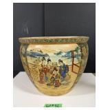 Chinese Porcelain'Satsuma' Style Fishbowl Planter