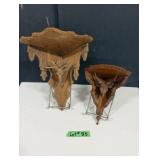 (2) Black Forrest Style Corner Shelves