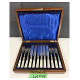 (12 Pc) Mother of Pearl Handle Dessert Set