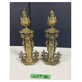 Pair of Bronze Andirons