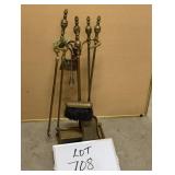 Brass Fireplace Set