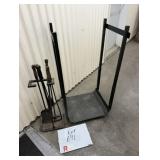 Log Holder & Fireplace Set