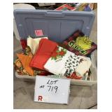 Christmas & Fall Tablecloth/ Napkins Lot