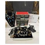 Costume Jewelry Lot & Case