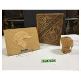 (3) Wood Carvings