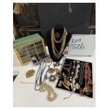 Costume Jewelry Lot & Case