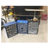 (3) Steel Organizers & Shop Light