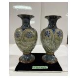 Pair Of Royal Doulton Lambeth Stoneware Vases