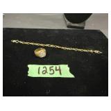 18K Electroplate Ring & Plated 8' Bracelet