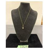 18 ct Cold Plated Chain w/ Cultured Pearl Pendant