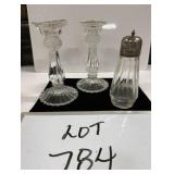 Crystal Candleholders (7 1/2' High), Sugar Shaker
