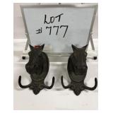 (2) Cast Iron Horse Head Wall Hooks
