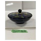 W. Moorcroft Cobalt Blue Lidded Bowl