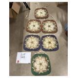 (6) Hooked Rug Seat Cushions