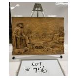 Signed Wood Carving Picture, C.A Morand
