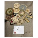 Assorted Hooked Rug Coasters & More