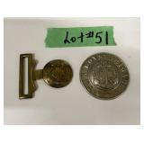 Vintage Brass Belt Buckle & Shoulder Belt Boss