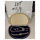 Rhinestone Necklace, Bracelet, & Earings Set