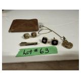 Masonic Cufflinks, Tie Bar, & Chain