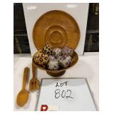 Decorative Balls & Signed Woooden Bowl