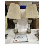 (2) Marble Base Table Lamps 29'h