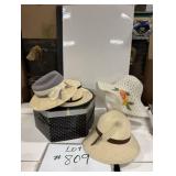 (4) Vintage Hats & Hat Box