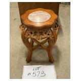 Carved Wood Chinese Stool - 18' High