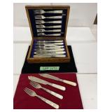 Hallmarked Pearl Handled Fish/Dessert Set In Case