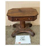Mahogany Pedestal Sewing Table